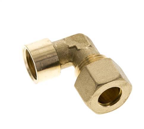 G 3/8'' x 12mm Codo de latón de 90 grados de compresión 75 Bar DIN EN 1254-2