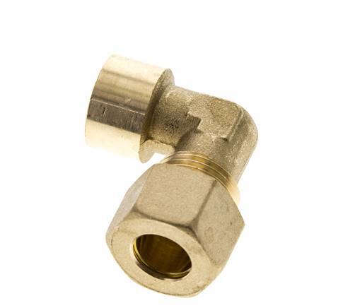 G 3/8'' x 12mm Codo de latón de 90 grados de compresión 75 Bar DIN EN 1254-2