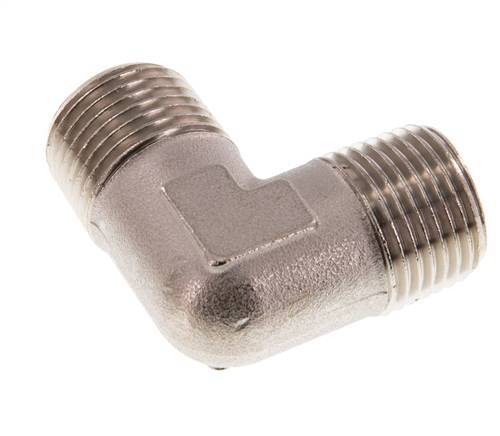 R 1/2'' Male Nickel plated Brass 90 deg Elbow Fitting 16 Bar