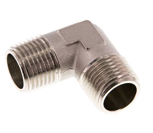 R 1/2'' Male Nickel plated Brass 90 deg Elbow Fitting 16 Bar