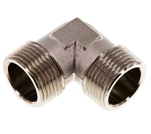R 1'' Male Nickel plated Brass 90 deg Elbow Fitting 16 Bar
