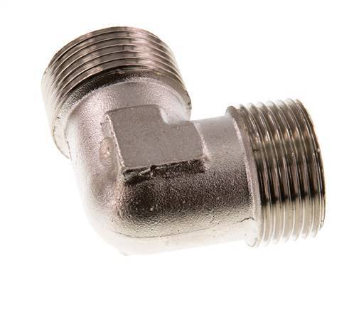 R 1'' Male Nickel plated Brass 90 deg Elbow Fitting 16 Bar