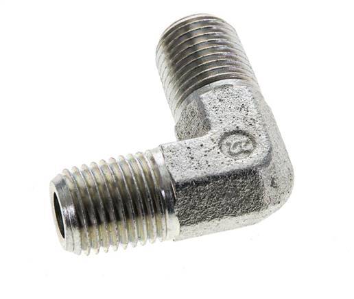 1/4'' NPT Macho Codo de 90 grados de acero galvanizado 350 Bar - Hidráulico