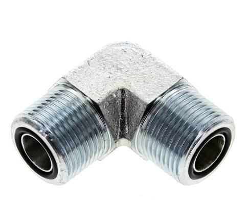 Codo de 90 grados de acero galvanizado UNS 1''-14 macho ORFS 400 Bar - Hidráulico