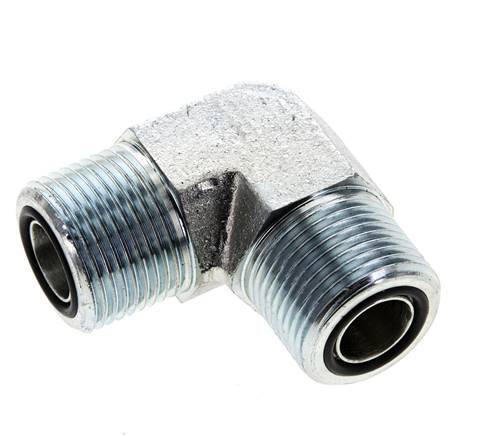 Codo de 90 grados de acero galvanizado UNS 1''-14 macho ORFS 400 Bar - Hidráulico