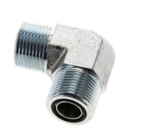 Codo de 90 grados de acero galvanizado UNS 1''-14 macho ORFS 400 Bar - Hidráulico