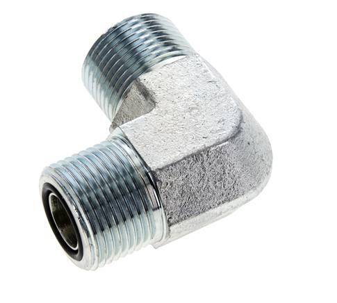 Codo de 90 grados de acero galvanizado UNS 1''-14 macho ORFS 400 Bar - Hidráulico