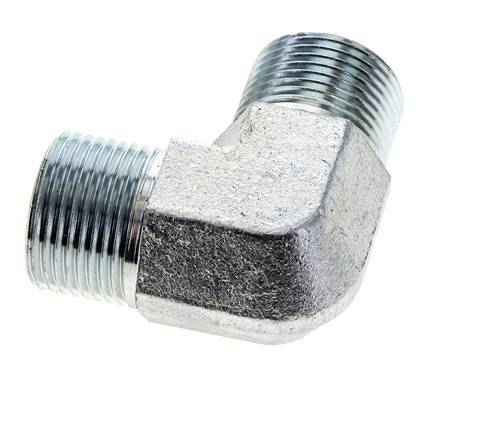 Codo de 90 grados de acero galvanizado UNS 1''-14 macho ORFS 400 Bar - Hidráulico