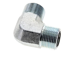 Codo de 90 grados de acero galvanizado UNS 1''-14 macho ORFS 400 Bar - Hidráulico