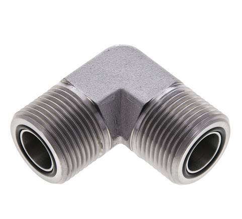 Codo de 90 grados de acero galvanizado de 1-3/16''-12 macho ORFS 400 Bar - Hidráulico