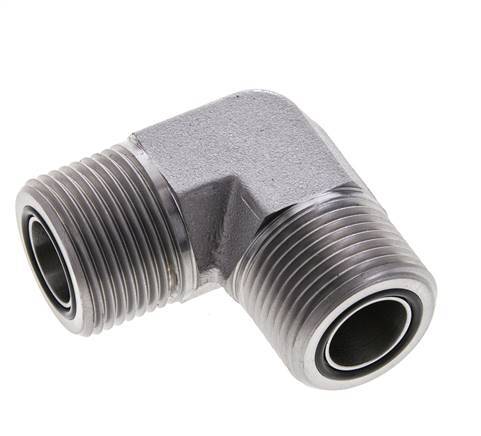Codo de 90 grados de acero galvanizado de 1-3/16''-12 macho ORFS 400 Bar - Hidráulico