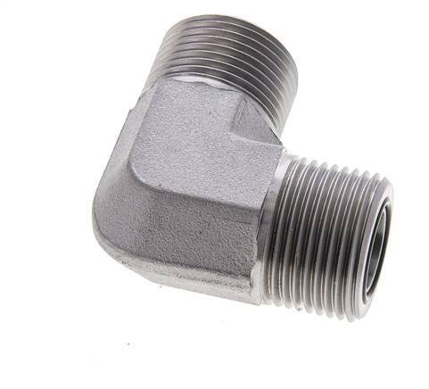 Codo de 90 grados de acero galvanizado de 1-3/16''-12 macho ORFS 400 Bar - Hidráulico