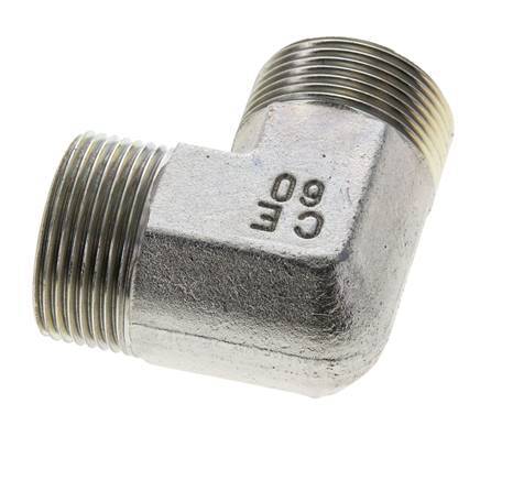 Codo de 90 grados de acero galvanizado de 1-7/16''-12 macho ORFS 400 Bar - Hidráulico