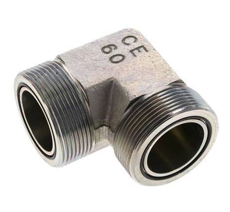 Codo de 90 grados de acero galvanizado UN 2''-12 macho ORFS 250 Bar - Hidráulico