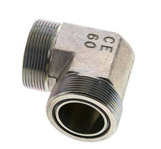 Codo de 90 grados de acero galvanizado UN 2''-12 macho ORFS 250 Bar - Hidráulico