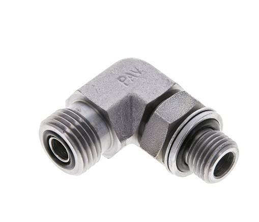 UN 11/16''-16 x G 1/4'' Macho Codo de 90 grados de acero galvanizado ORFS 400 Bar - Hidráulico