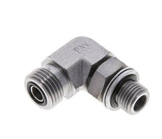 UN 11/16''-16 x G 1/4'' Macho Codo de 90 grados de acero galvanizado ORFS 400 Bar - Hidráulico