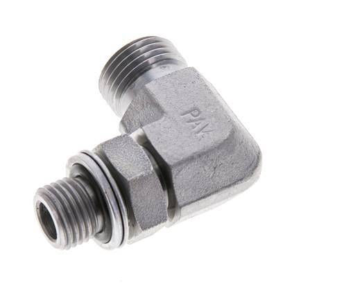 UN 11/16''-16 x G 1/4'' Macho Codo de 90 grados de acero galvanizado ORFS 400 Bar - Hidráulico
