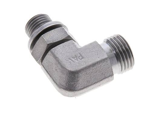 UN 11/16''-16 x G 1/4'' Macho Codo de 90 grados de acero galvanizado ORFS 400 Bar - Hidráulico