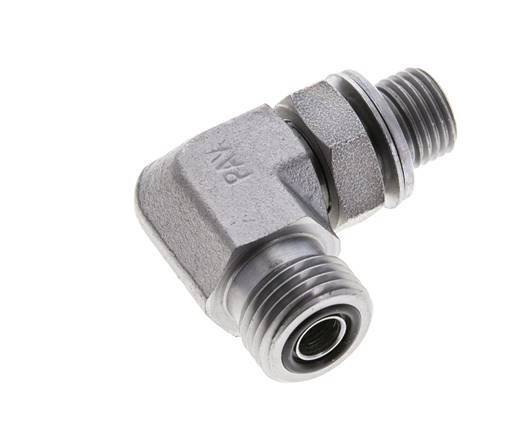 UN 11/16''-16 x G 1/4'' Macho Codo de 90 grados de acero galvanizado ORFS 400 Bar - Hidráulico