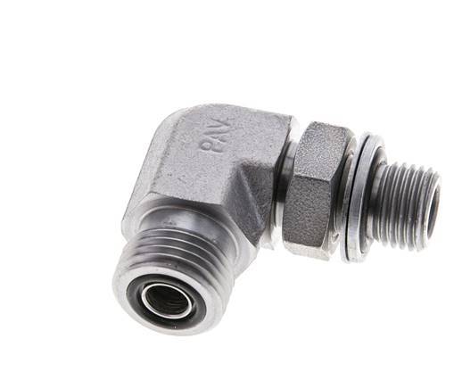 UN 11/16''-16 x G 1/4'' Macho Codo de 90 grados de acero galvanizado ORFS 400 Bar - Hidráulico