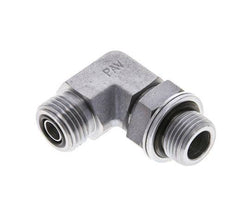UN 11/16''-16 x G 3/8'' Macho Codo de 90 grados de acero galvanizado ORFS 400 Bar - Hidráulico