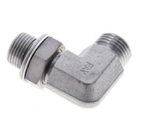 UN 11/16''-16 x G 3/8'' Macho Codo de 90 grados de acero galvanizado ORFS 400 Bar - Hidráulico