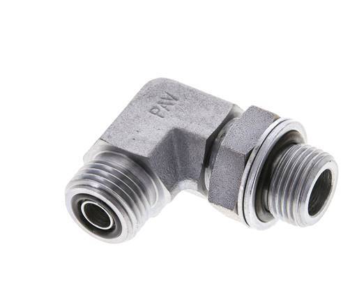 UN 11/16''-16 x G 3/8'' Macho Codo de 90 grados de acero galvanizado ORFS 400 Bar - Hidráulico