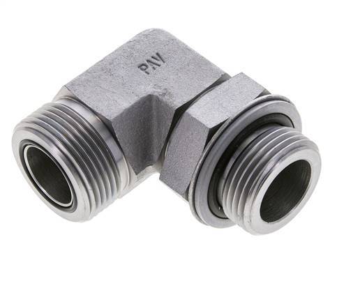 UN 1-7/16''-12 x G 1'' Macho Codo de 90 grados de acero galvanizado ORFS 315 Bar - Hidráulico