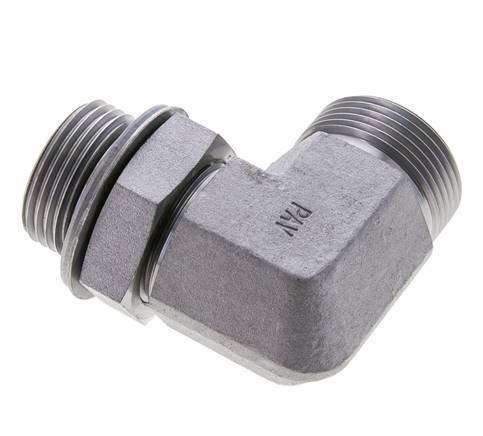 UN 1-7/16''-12 x G 1'' Macho Codo de 90 grados de acero galvanizado ORFS 315 Bar - Hidráulico