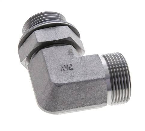 UN 1-7/16''-12 x G 1'' Macho Codo de 90 grados de acero galvanizado ORFS 315 Bar - Hidráulico