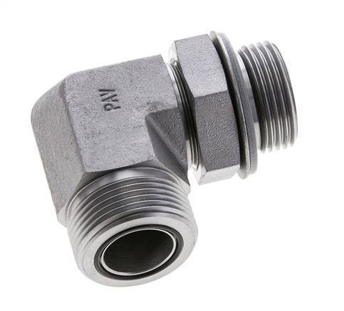UN 1-7/16''-12 x G 1'' Macho Codo de 90 grados de acero galvanizado ORFS 315 Bar - Hidráulico