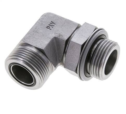UN 1-7/16''-12 x G 1'' Macho Codo de 90 grados de acero galvanizado ORFS 315 Bar - Hidráulico