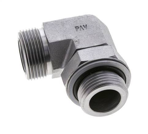 UN 1-7/16''-12 x G 1'' Macho Codo de 90 grados de acero galvanizado ORFS 315 Bar - Hidráulico
