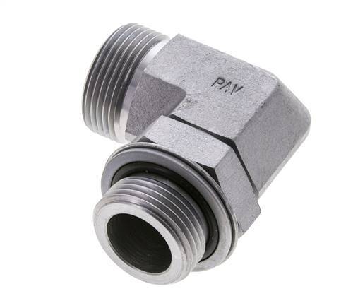 UN 1-7/16''-12 x G 1'' Macho Codo de 90 grados de acero galvanizado ORFS 315 Bar - Hidráulico