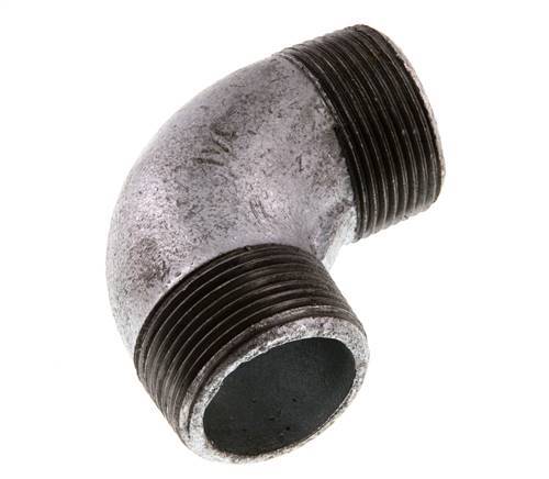 R 1 1/4'' Male Zinc plated Cast iron 90 deg Elbow Fitting 25 Bar