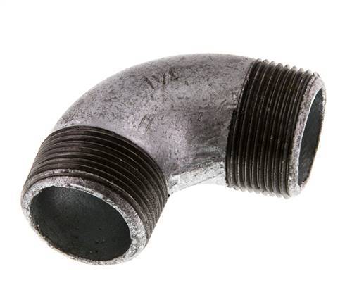 R 1 1/4'' Male Zinc plated Cast iron 90 deg Elbow Fitting 25 Bar
