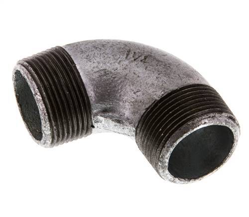 R 1 1/4'' Male Zinc plated Cast iron 90 deg Elbow Fitting 25 Bar
