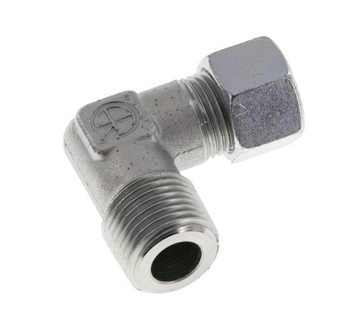 R 1/2'' Macho x 12L Codo de acero galvanizado de 90 grados 315 Bar DIN 2353