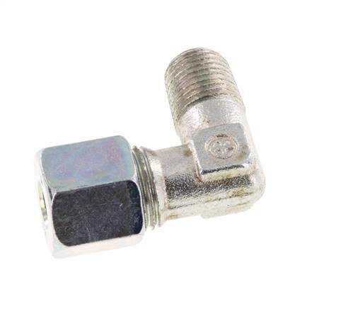 R 1/4'' Macho x 8S Codo de 90 grados de acero galvanizado 630 Bar DIN 2353