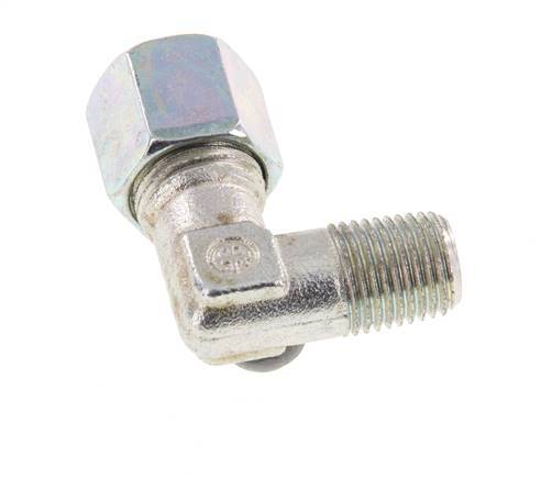 R 1/4'' Macho x 8S Codo de 90 grados de acero galvanizado 630 Bar DIN 2353