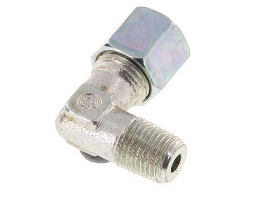 R 1/4'' Macho x 8S Codo de 90 grados de acero galvanizado 630 Bar DIN 2353