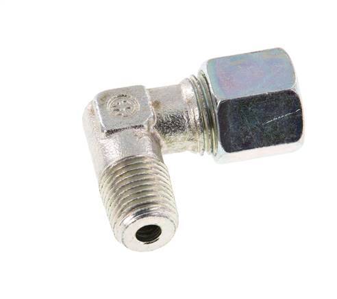 R 1/4'' Macho x 8S Codo de 90 grados de acero galvanizado 630 Bar DIN 2353