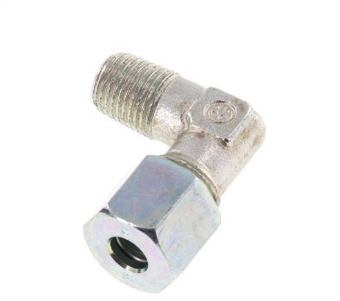 R 1/4'' Macho x 8S Codo de 90 grados de acero galvanizado 630 Bar DIN 2353