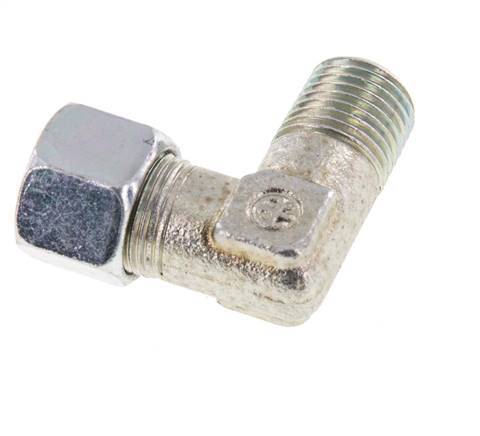 R 1/4'' Macho x 10LL Codo de 90 grados de acero galvanizado 100 Bar DIN 2353