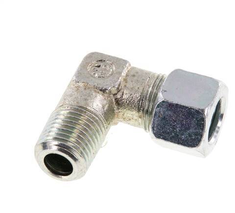R 1/4'' Macho x 10LL Codo de 90 grados de acero galvanizado 100 Bar DIN 2353