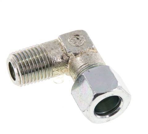 R 1/4'' Macho x 10LL Codo de 90 grados de acero galvanizado 100 Bar DIN 2353
