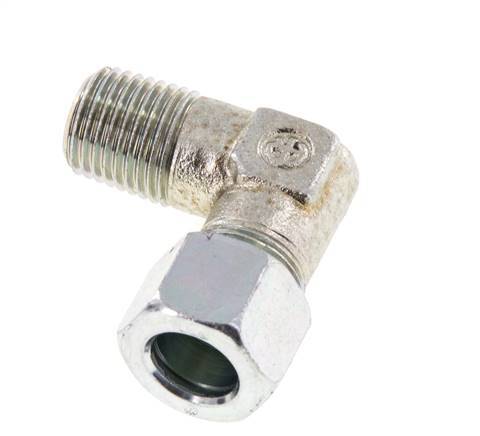 R 1/4'' Macho x 10LL Codo de 90 grados de acero galvanizado 100 Bar DIN 2353