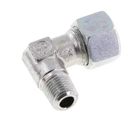 R 1/4'' Macho x 12L Codo de acero galvanizado de 90 grados 315 Bar DIN 2353