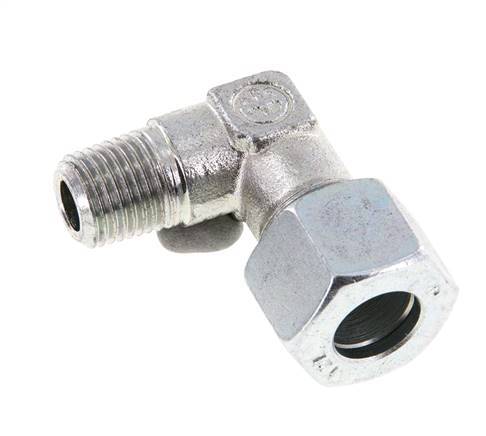 R 1/4'' Macho x 12L Codo de acero galvanizado de 90 grados 315 Bar DIN 2353